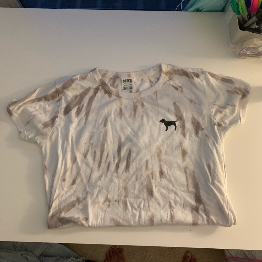 pink tie dye logo shirt